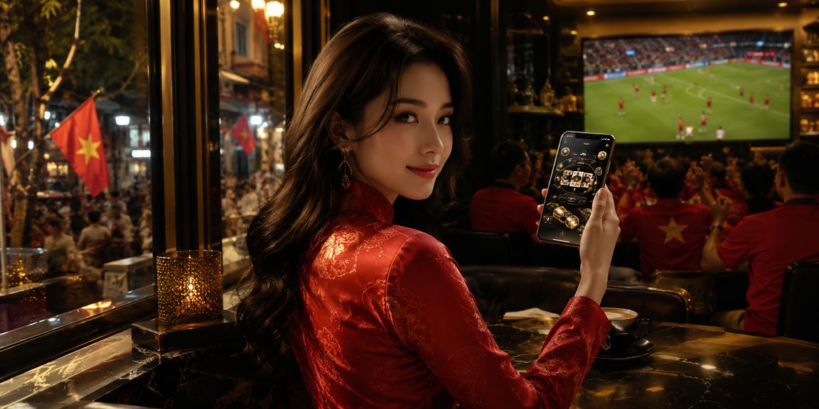 Người chơi VIP nhận ưu đãi đặc biệt trong không gian casino Hà Nội với trang phục áo dài truyền thống
